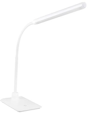 PURElite Natural Daylight Hobby Lamp – Table Lamp & Desk Lamp, Flexible LED Table & Desk Light, 4 Colour Brightness Settings, Natural Daylight Bulbs for Reading, Needlework, Sewing, Crafting