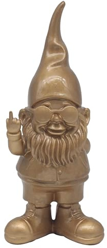 Lesser & Pavey Gnomes Home Decor Figurines & Ornaments For Home & Office | Decorative Home Accessories Statues For Indoor & Outdoor | Lovely Gifts for Women & Men Swearing Gold 27 Cm