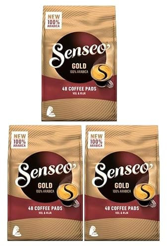Senseo Gold 100% Arabica Coffee Pods x48 (Pack of 3, Total 144 Pads)