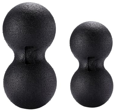 MOLUCKFU Juego de 2 bolas dobles de automasaje, doble bola de fascia, bola de masaje, para cuello y espalda