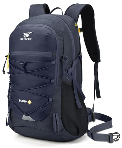 SKYSPER Wanderrucksack 25L, Klein Rucksack mit Rückenbelüftung aus atmungsaktivem 3D Air Mesh Tagesrucksäcke mit Regenschutz für Wandern Outdoor
