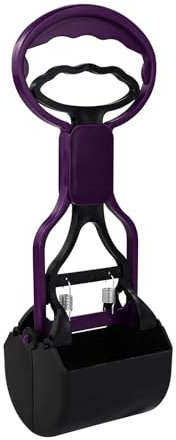 Andiker Pooper Scooper für Haustiere, Tragbare Haustierabfallschaufel, Hundekotschaufel, Haustierabfall-Klemme Scooper, Hohe elastische Feder (Purple)