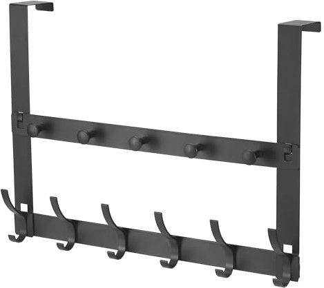 Kssvzz Türgarderobe, Kleiderhaken Tür mit 11 Haken, Türhaken Zum Einhängen Ohne Bohren, Haken Zum Einhängen für Wohnzimmer, Schlafzimmer Badezimmer und Küche