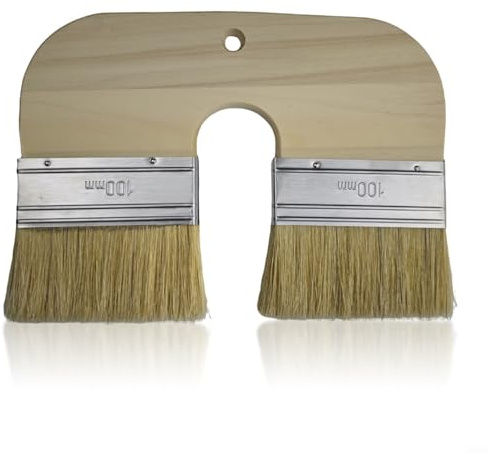 EffiFish Limewash - Pennelli a forma di U con setole naturali a doppia testa, per un'applicazione fluida su pareti e soffitti