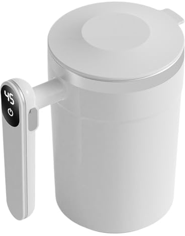ad Agitazione Automatica,Bicchiere Automatico Ricaricabile USB In Acciaio Inossidabile Con Termografo LCD Integrato,Bicchiere Termico con Agitazione Automatica | Per Picnic, Casa, Escursionismo, Tè, L