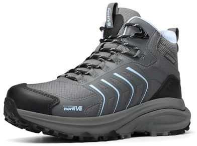 NORTIV 8 Women‘s Hiking Boots Waterproof Lightweight Outdoor Trekking Non Slip Comfortable Camping Ankle Breathable Boot Armadillo FieldLite,Size 7.5,Dark Grey,SNHB26002W