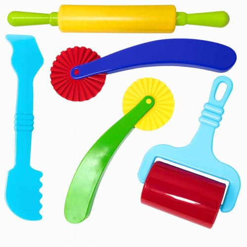 Playdough Accessories, Kids Rolling Pin & Cutters, Play Dough Tools Set