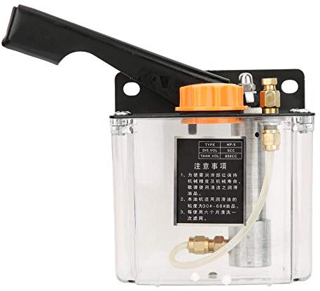 Hilitand Manual Lubricating Oil Pump 650CC 4mm Right Hand Operated Lubrication Oiler for CNC Punching Lathe Cutting Milling Machine (HP-5L)