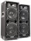 MAX MAX28 PA Lautsprecher passiv, DJ Boxen, 1600 Watt Peak, Partyboxen Set mit Griffe, 2 x 8 Zoll Doppel-Tieftöner, DJ Party Lautsprecher Paar, Lautsprecherbox, Schwarz