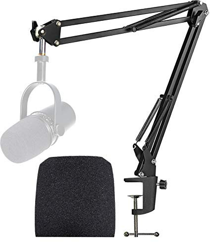 MV7 Mikrofon Arm mit Popschutz - Mikrofonständer mit Windschutz Kompatibel mit MV7 Mikrofon von YOUSHARES