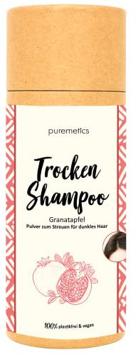 puremetics Zero Waste Trockenshampoo Granatapfel (100g) | für dunkles Haar | 100% vegan & plastikfrei