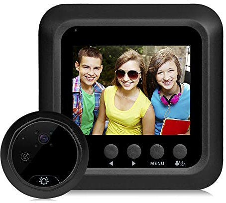 Splenssy Spioncino digitale per porta, Spia per porta Telecamera di sicurezza Campanello intelligente Schermo LCD da 2,4 Visione notturna Cattura foto Telecamera digitale per monitor porta
