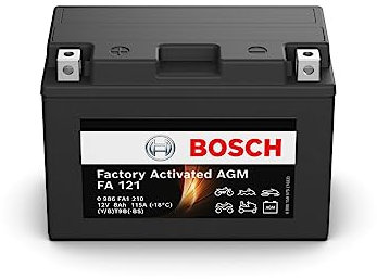 Bosch FA121 - AGM-Motorradbatterie - 12V 115A 8Ah - Geeignet für Motorräder, Motorräder, Enduros, Roller, Quads, Jetskis - Kompatibel M6013, BT9B-BS, BT9B