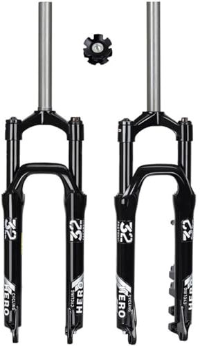 FukkeR 20 Zoll Fahrrad Mechanische Federgabel 1-1/8 Gerader Gabelschaft City Bike Trekking Vorderrad Gabel Federweg 100mm 9 × 100 QR Scheibenbremse Stoßfest