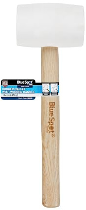 Blue Spot Tools 26530 White Rubber Mallet with Wooden Handle 16oz (0.45KG)