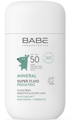Laboratorios Babé - SUPER FLUID MINERAL PEDIATRIC SPF 50 - Protector Solar Infantil | 100% Mineral | Alta Protección SPF 50 | Especial para Piel Sensible y Atópica
