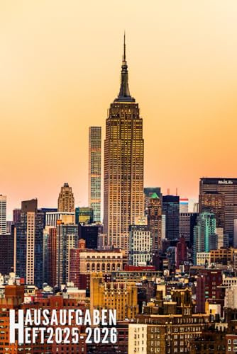 Hausaufgabenheft 2025/2026: New York - Schulplaner Für Grundschule, Gymnasium, Mädchen, Jungen, Teenager | Viel Platz Für Fach, Aufgaben, Notizen
