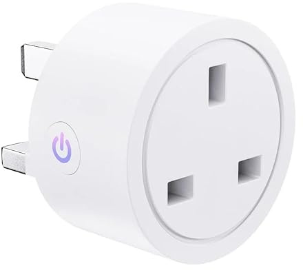 20A Tuya Smart WiFi Plug UK, 3-Pin Smart Socket with Energy Monitoring, Timer & Schedule, Alexa & Google Home Voice Control, Remote App Control Smart Home Adapter
