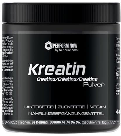 Fair & Pure® - Kreatinpulver - 400g - vegan - utan smakämnen och tillsatt socker - 100% kreatinmonohydrat