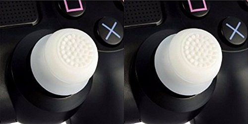 2 x Analógico Elevado Antideslizante Pulgar Stick Grips Thumbsticks Joystick Cap Cover Cover para PS4, PS3, Xbox 360 y Xbox One, color blanco