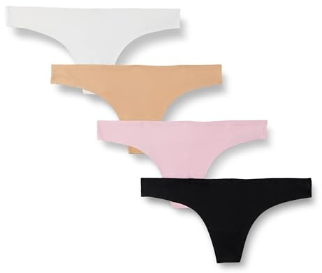 Amazon Essentials Femme Sous-Vêtements pour Femme Respirants sans Couture, String, Stretch Collé