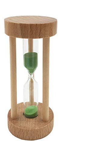 SUPVOX Holz Sanduhr 3 Minute Grün Sand Hourglass Sandglass Timer Tischdeko für Kochen Maske Yoga Spielen Zähneputzen