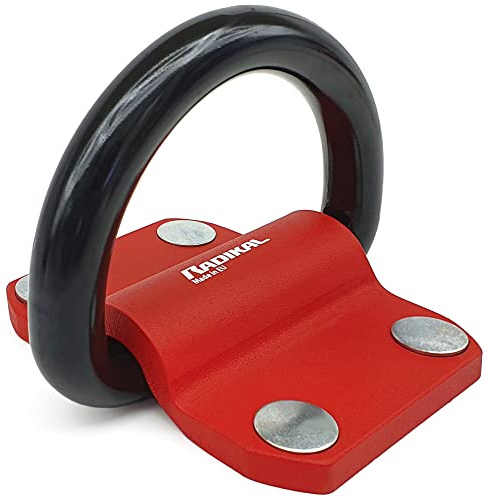 RADIKAL RK60 Ancrage Sol Mur XXL Premium avec Anneau Oscillant de ø20mm pour 2 Chaînes, Acier de Résistance Maximale et Boulons Blindées, Antivol de Sécurité Fixation Moto Velo Mur Ancre Garage Chaine