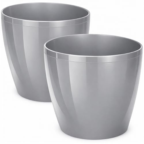 PECZEKO blomkruka, planteringskruka av ytterkruka plast dekorativ kruka för, stora växter 2 x blomkruka set, blomkruka örtkruka