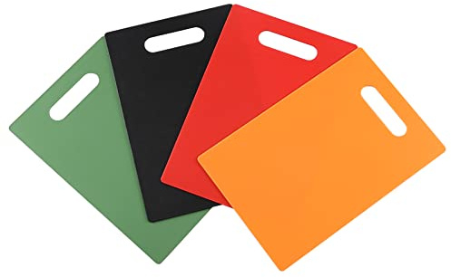 Saedy 4 Pack Small Chopping Board Set, Colored Plastic Cutting Board