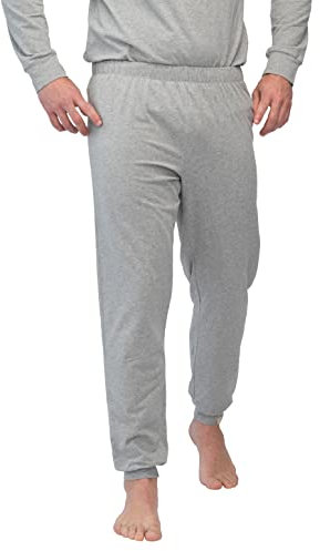 greenjama Herren Jersey-Hose Pyjamaunterteil, Grey, M