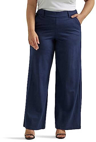 Lee Women's Ultra Lux Comfort Any Wear Wide Leg Pant Emperor Navy 18 Long