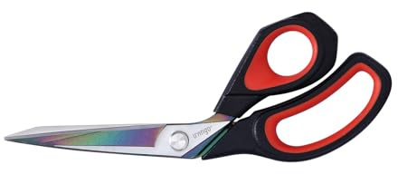 LIVINGO Fabric Scissors Heavy Duty - 9.5 Inches Professional Titanium Coated Forged Stainless Steel Sharp Bent Shears for Sewing Crafting Cutting Cloth, Felt, Leather, Paper