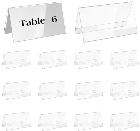 BENECREAT 16er Pack Acryl Tisch Namensschilder, 7,8x15cm Blanko-Namensschild Halter Schreibtisch Schild für Business Office Meeting Klassenzimmer