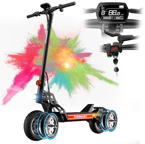 TODIMART Trottinette Electrique Adulte S13 Moteur 2000W Batterie 48V 20.8Ah Autonomie 75-90KM Avant & Arrière Trottinette électrique Adulte Tout Terrain Double Suspension Scooter Electrique Adulte