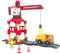 Wooden Train Accessories Engineering Crane for Kids Track, Train Toy Set 3-Level Crane Tower for Creative Play, Railway Track Accessory Compatible with Thomas & Friends, Brio, Chuggington
