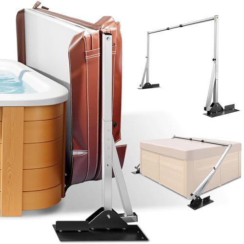 Whirlpool-Abdeckheber, Edelstahl-Spa-Abdeckungshalter für Whirlpools, Höhe 99,1 cm - 124,5 cm, Breite 180,3 cm - 269,2 cm, verstellbare Whirlpool-Abdeckung, einfache Installation, geeignet für die
