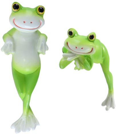 Gurtt Ensemble de 2 Figurines de Grenouilles Amusantes pour Jardin, Aquarium, Pot de Fleurs, décoration Suspendue