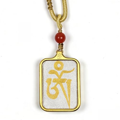 Gandhanra Amuleto dipinto a mano con lettera OM, medaglione tibetano Gau Box, ciondolo talismano religioso, collana in acciaio inox, regalo spirituale