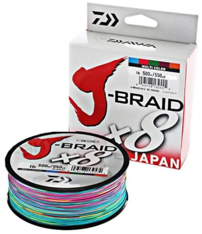 Daiwa J-Braidx8 29Lb .20Mm-500M Multi Coloured