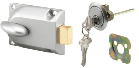 Prime-Line GD 52119 Diecast Painted Aluminum, Center Mount Deadbolt Lock with Keyed Cylinder (Single Pack)