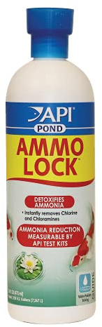 API POND AMMO-LOCK Ammonia detoxifier For Pond Water 16-Ounce Bottle