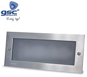GSC Evolution Aplique Rectangular Aluminio empotrable Pared LED5W 6000K-Caja de empotrar incluida, Niquel, 233x80x100mm