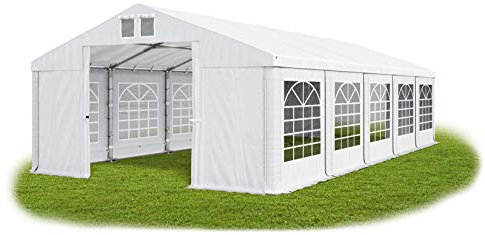 Das Company Partyzelt 5x10m wasserdicht weiß Zelt 560g/m² PVC Plane ganzjährig Gartenzelt Winter ISD - Zeltgarage, Lagerzelt Winterfest, Dachzelt Hartschale, Zeltgarage Winterfest - Winterzelt