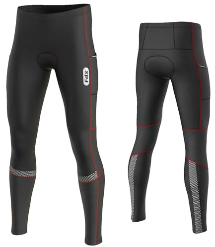 FDX All Day - Mallas de ciclismo para hombre, con acolchado en 3D, pantalones térmicos de ciclo largo, transpirables, de secado rápido, para montar en bicicleta al aire libre, pantalones de ciclismo