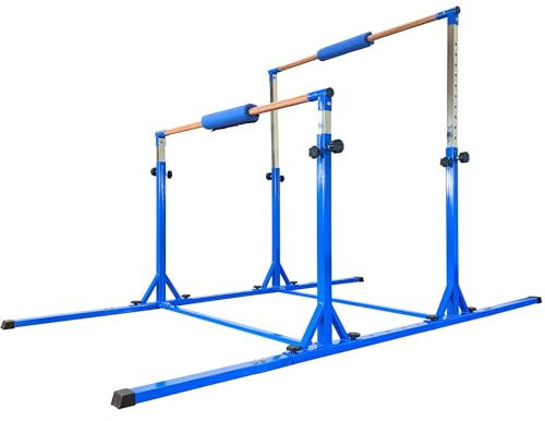 MARFULA Gymnastics Double Horizontal Bars 3Play Parallel Bars Uneven Bars Gymnastics Training Kip Bar with 304 Stainless Steel Regulating Arms & Fiberglass Rail for Indoor Outdoor Home Club Use