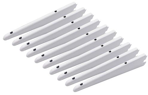 EAI Twin Slot Wall Mounted Shelving Bracket - Pack of 10, White, 220mm | Strong, Heavy Duty Steel Shelf Bracket | for Shed, Garage, Indoor Storage | Easy to Install Rack