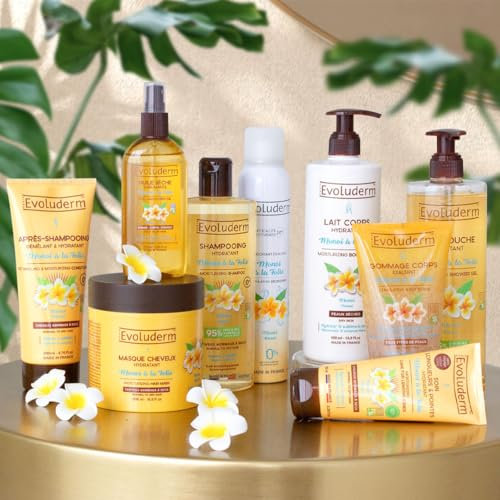 EVOLUDERM - Routine Hydratante 9 produits Corps & Cheveux + Pince à Cheveux Offerte - Monoï à la Folie - Ingrédients d'Origine Naturelle - Végan - Fabrication Française