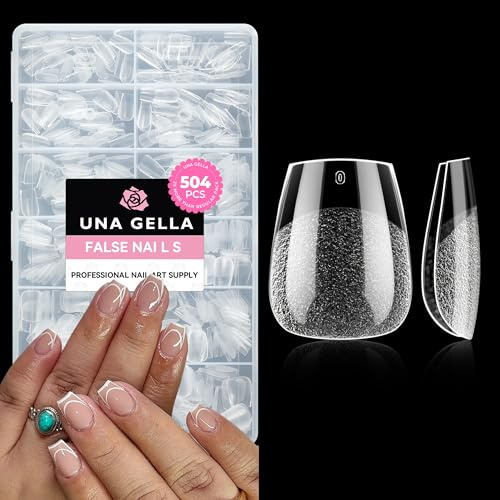 UNA GELLA Extra Short Coffin Nails Tips 504pcs XS Coffin False Nails Tips