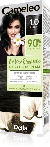 Cameleo - Color Essence - Färbecreme - Schwarz - Färbung TON IN TON. - Wirkung bis zu 8 Waschgänge - Natürliche, tiefe Farbe - Farbauffrischung - Pflege - Weißer Mohn und Arganöl - 75g