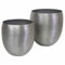 Casa Moro Blumentopf Pflanztopf Pflanzgefäß Toledo 2er Set Groß Aluminium Hammerschlag verziert Luxus Übertopf Silber Boho Chic Pflanzkübel Blumen-Kübel ABK606
